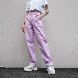 Aesthetic Lavender Y2K Pants - Trendy 2000s Style for Modern Fashionistas