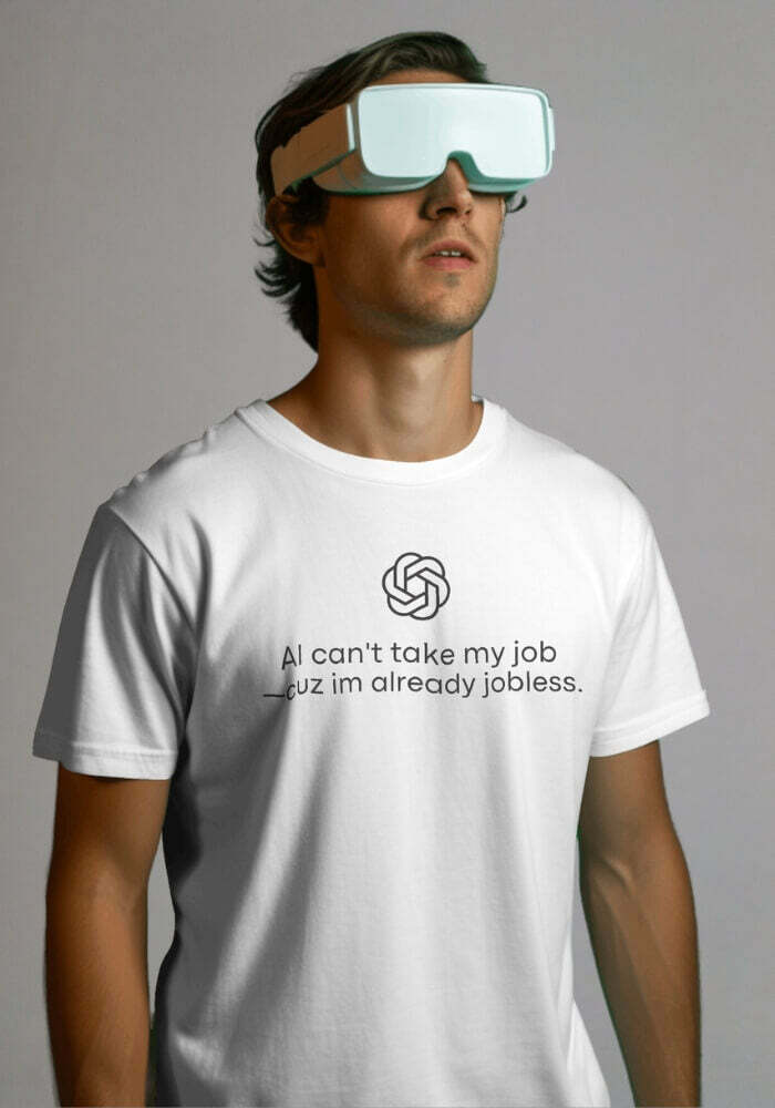 AI Can't Take My Job Tee - Y2K Fashion Inspired 2000s Style Top