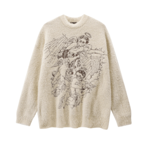 Angelic Spirit Y2K Sweater: Embrace 2000s Fashion Aesthetic & Style