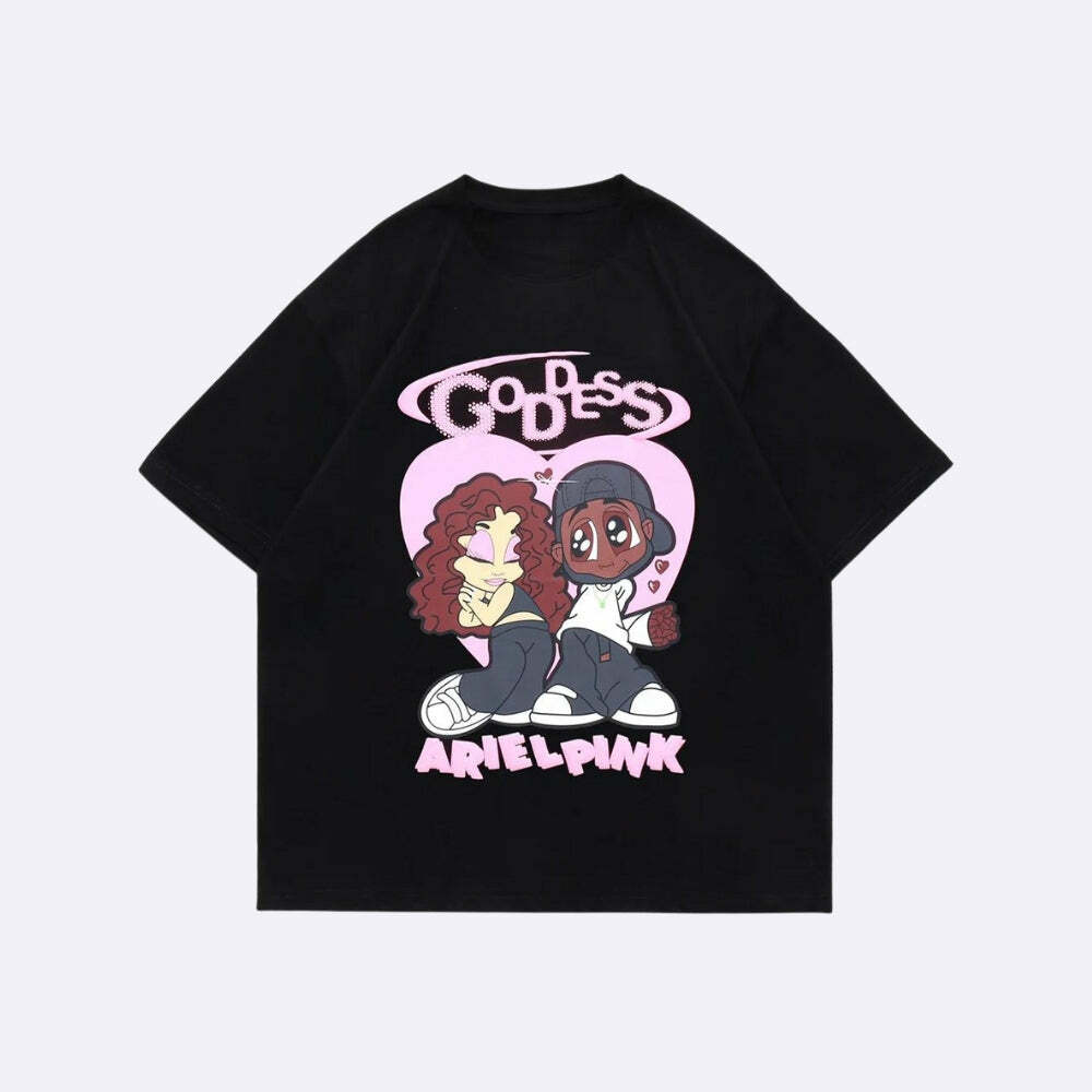 Ariel Pink Y2K Aesthetic Cute Couple Tee - 2000s Fashion Style