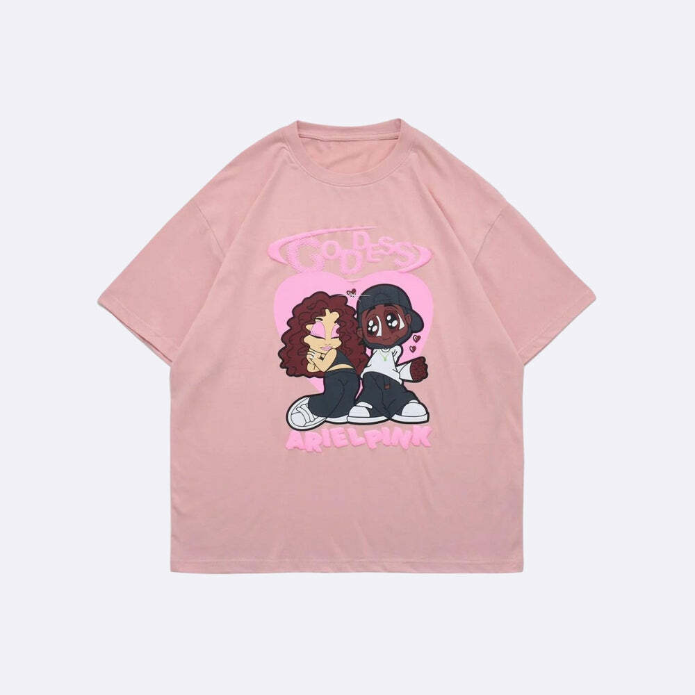 Ariel Pink Y2K Aesthetic Cute Couple Tee - 2000s Fashion Style