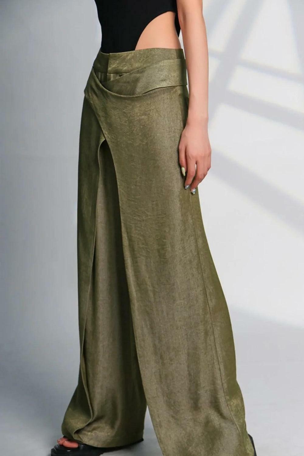 Asymmetrical Wide Leg Pants - Trendy Y2K Fashion for Stylish Outfits