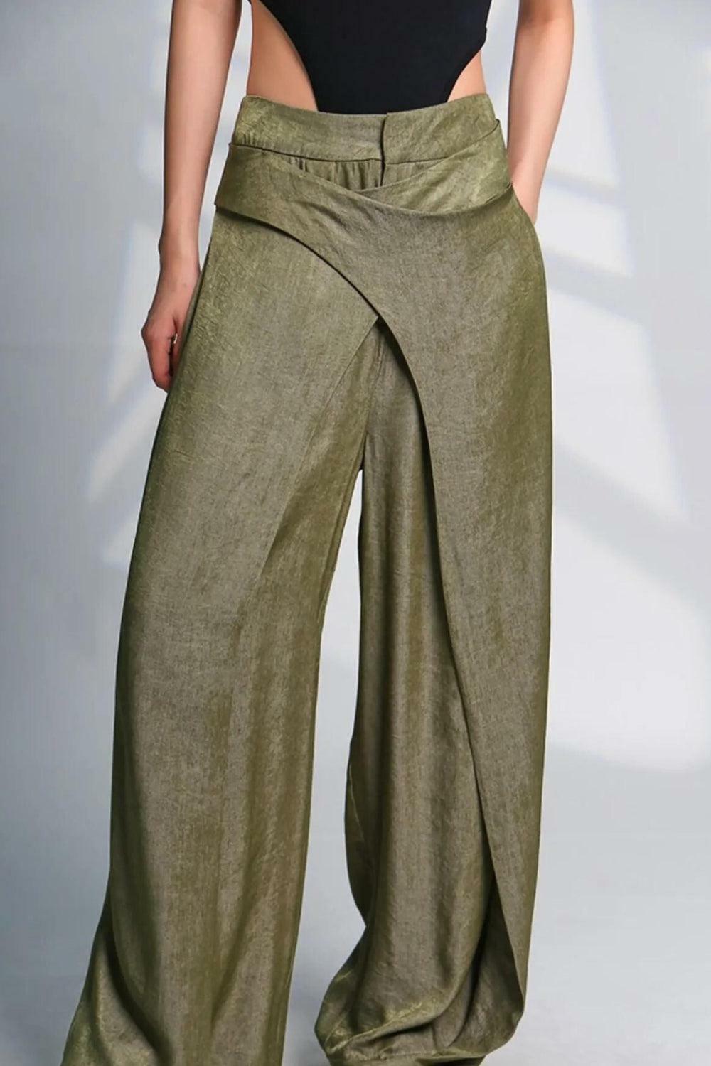 Asymmetrical Wide Leg Pants - Trendy Y2K Fashion for Stylish Outfits