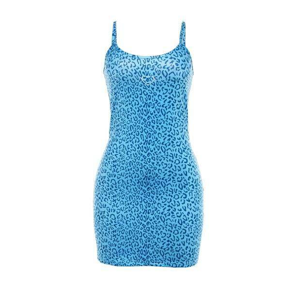 Blue Leopard Dress - Y2K Fashion Statement for 2000s Style Lovers