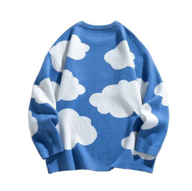 Blue Sky Y2K Sweater: Trendy 2000s Fashion for Effortless Style