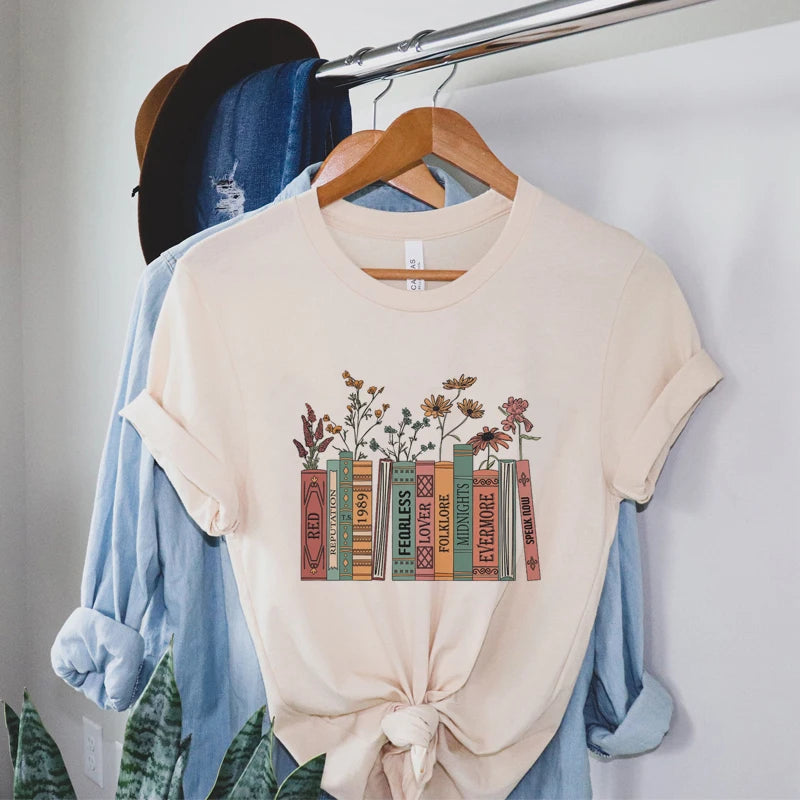 Books & Flowers Y2K Aesthetic Tee - Trendy 2000s Fashion Top