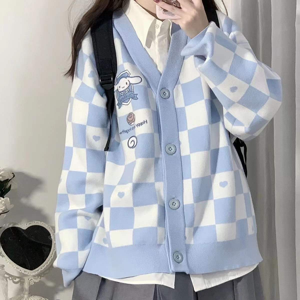 Cinnamoroll Buttoned Blue Cardigan - Y2K Fashion Essential for 2000s Style