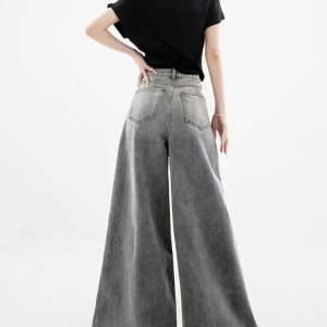 Dark Wash Super Wide Leg Jeans - Y2K Fashion Essential for 2000s Style