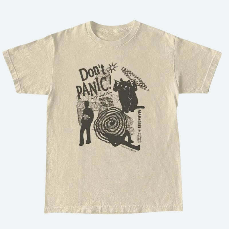 Don't Panic Tee - Y2K Fashion Essential for 2000s Style Lovers