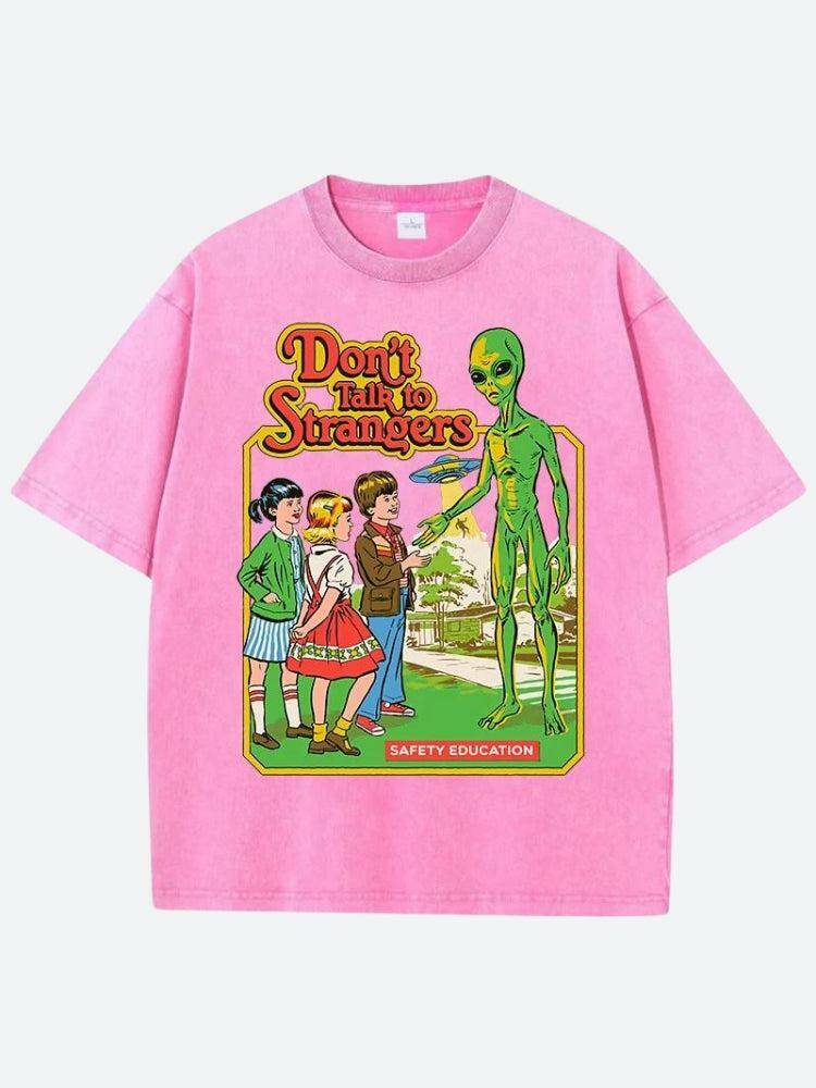 Don't Talk To Strangers Y2K Tee - Retro 2000s Fashion Statement