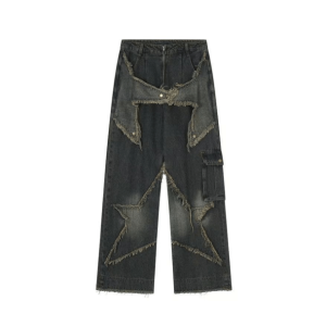 Enchanted Pentagram Jeans: Y2K Fashion Meets 2000s Style Aesthetic