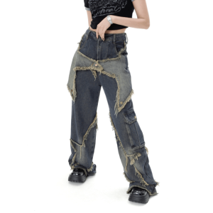 Enchanted Pentagram Jeans: Y2K Fashion Meets 2000s Style Aesthetic