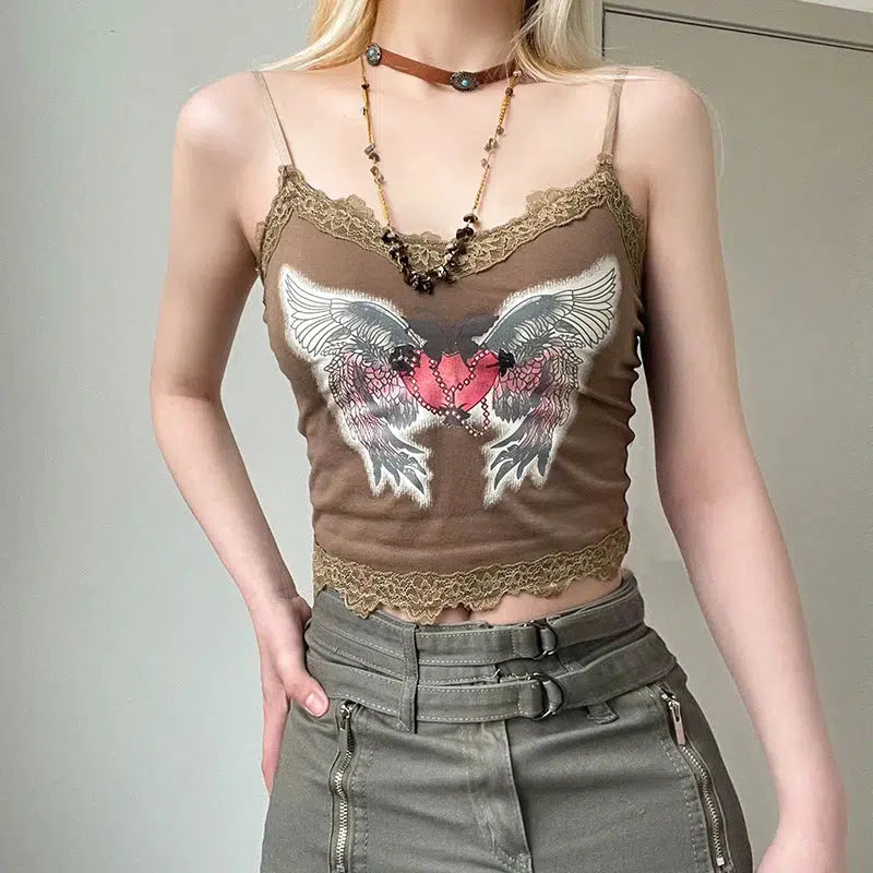 Fairy Grunge Y2K Aesthetic Angel Wings Top - 2000s Fashion Trend