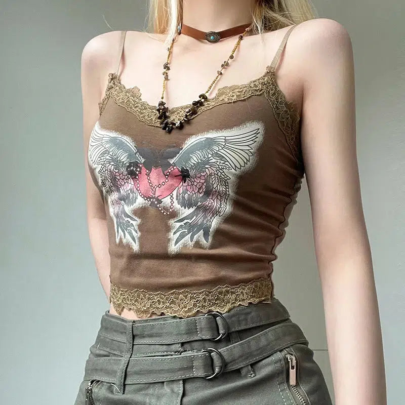 Fairy Grunge Y2K Aesthetic Angel Wings Top - 2000s Fashion Trend