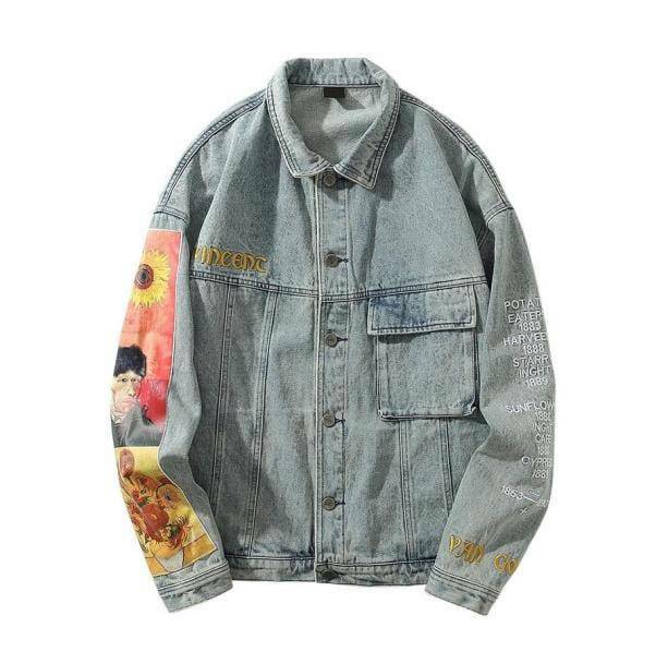 Famous Artist Y2K Denim Jacket - Trendy 2000s Fashion Statement