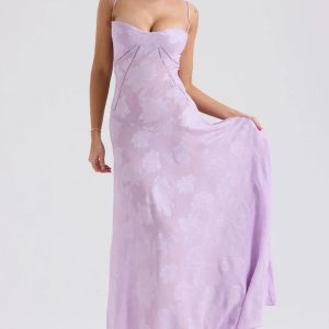 Floral Lace Up Maxi Dress - Embrace Y2K Fashion with 2000s Style