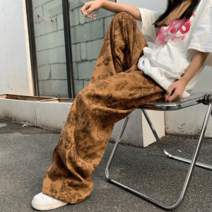 Floral Print Vintage Y2K Pants - Retro 2000s Fashion Style