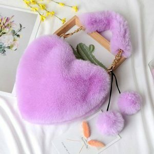 Fluffy Heart Bag: Embrace Y2K Fashion with Adorable 2000s Style