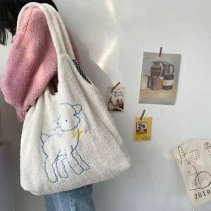 Fluffy Sheep Bag - Trendy Y2K Fashion Statement for Unique Outfits