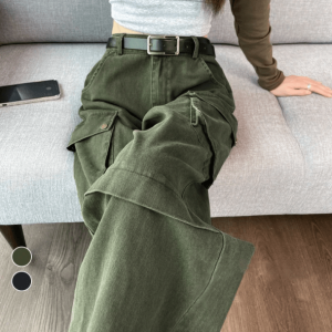 Grassy Green Y2K Cargo Jeans - Trendy 2000s Style for Effortless Looks