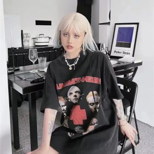 Grunge Rammstein Tee - Y2K Fashion Inspired 2000s Style Top