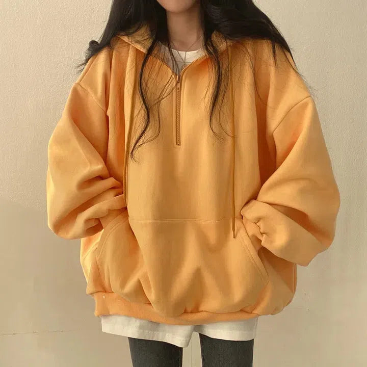 Indie Oversized Zip Up Hoodie - Y2K Fashion Essential for 2000s Style