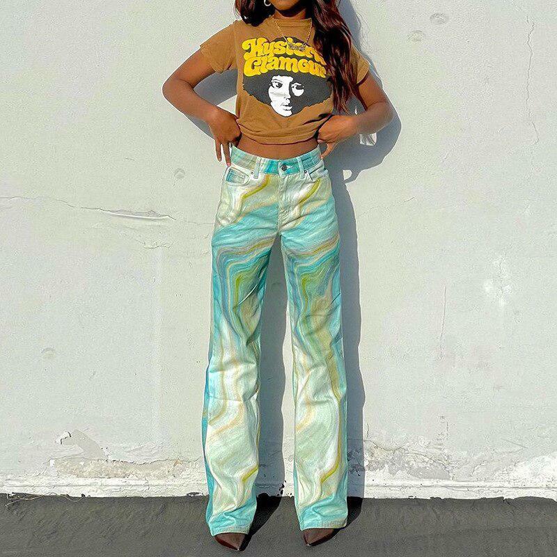 Indie Tie Dye Y2K Pants - Trendy 2000s Style for Unique Outfits