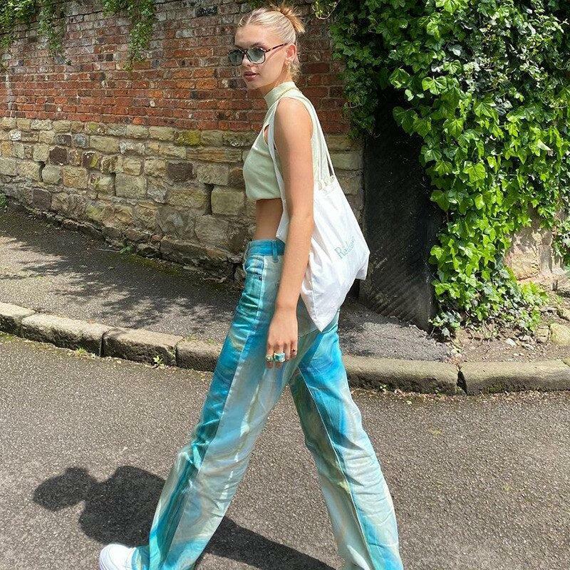 Indie Tie Dye Y2K Pants - Trendy 2000s Style for Unique Outfits