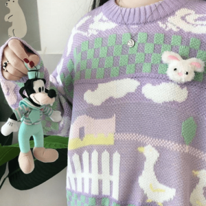 Kawaii Farm Sweater - Y2K Aesthetic Fashion for Trendy Outfits