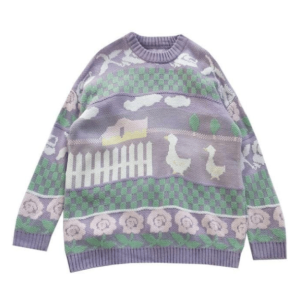 Kawaii Farm Sweater - Y2K Aesthetic Fashion for Trendy Outfits