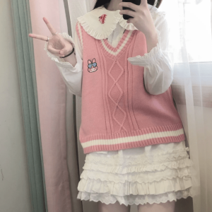 Kawaii Kuromi Vest Sweater - Y2K Fashion Essential for 2000s Style