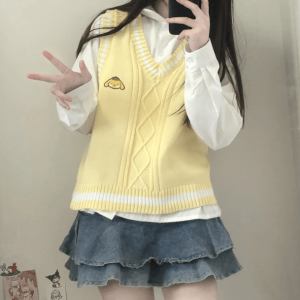 Kawaii Kuromi Vest Sweater - Y2K Fashion Essential for 2000s Style