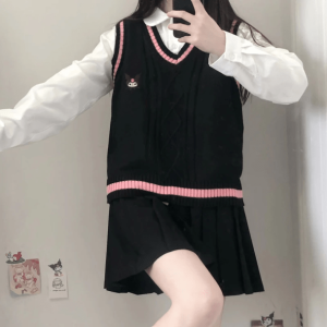 Kawaii Kuromi Vest Sweater - Y2K Fashion Essential for 2000s Style