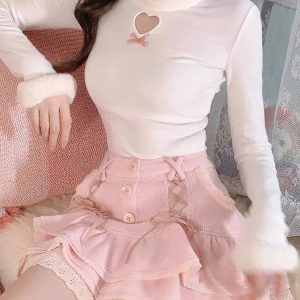 Kawaii Ruffled Layered Lace Mini Skirt - Y2K Fashion Essential Outfit