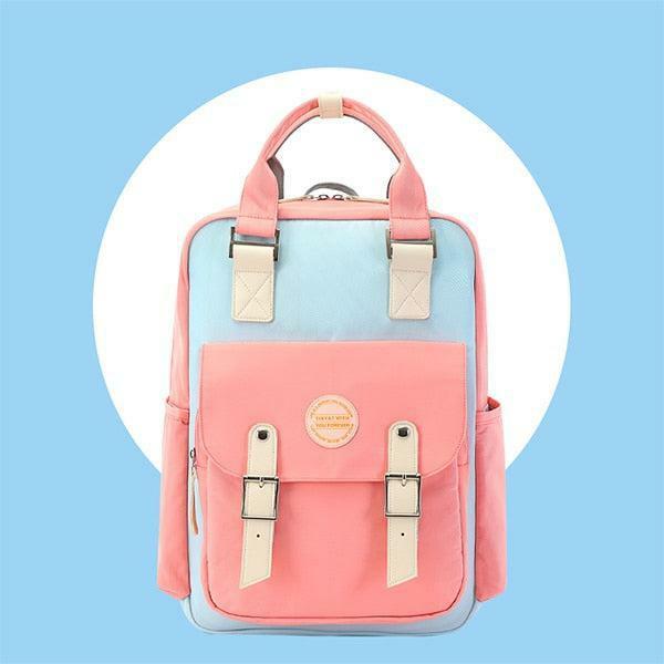 Multicolor Pastel Y2K Fashion School Backpack - Trendy 2000s Style