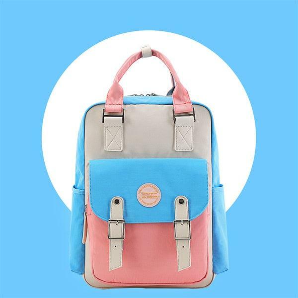 Multicolor Pastel Y2K Fashion School Backpack - Trendy 2000s Style