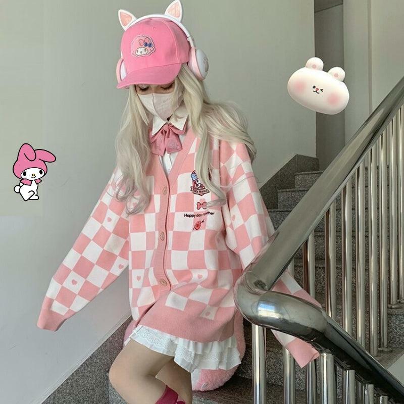 My Melody Pink Cardigan - Y2K Fashion Essential for 2000s Style Outfits