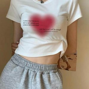 Pink Heart Aura Tee - Y2K Fashion Essential for Trendy Outfits