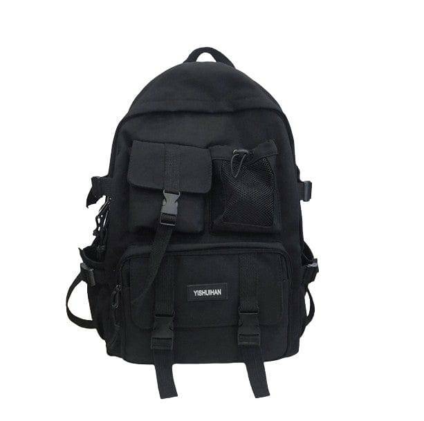 Pure Black Y2K Backpack - Trendy 2000s Style for Modern Aesthetic