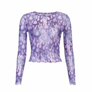 Purple Flames Y2K Top - Trendy 2000s Fashion Aesthetic for Women