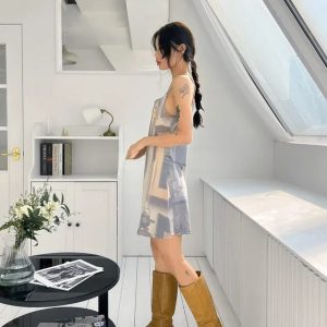 Renaissance Open Back Mini Dress - Y2K Fashion Inspired 2000s Style