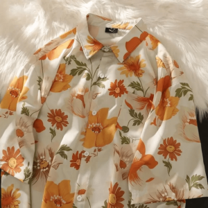 Retro Floral Y2K Shirt - Vintage 2000s Style for Trendy Outfits