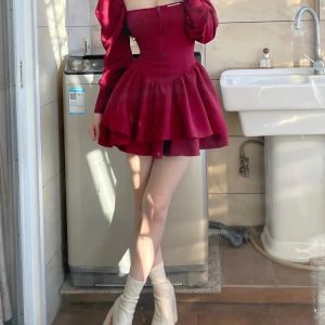 Ruffled Layered Corset Mini Dress - Y2K Fashion & 2000s Style Essential