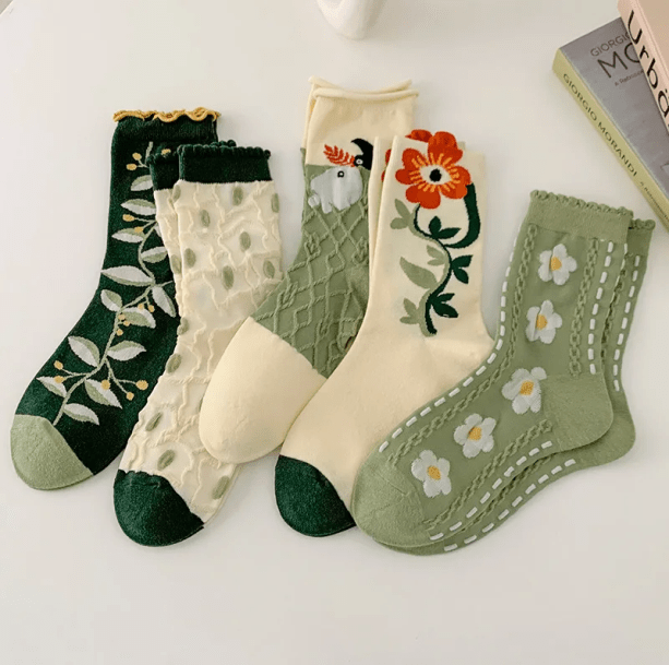 Set of 5 Y2K Aesthetic Fairycore Socks - Trendy 2000s Fashion Accessories