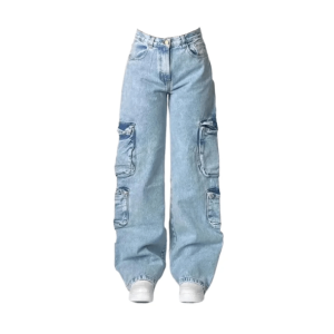 Sky Blue Y2K Fashion Street Style Jeans - Trendy 2000s Aesthetic Fit