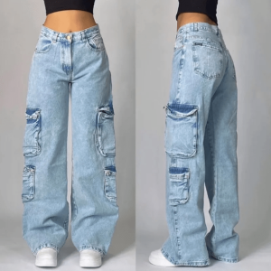 Sky Blue Y2K Fashion Street Style Jeans - Trendy 2000s Aesthetic Fit