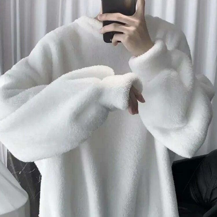 Soft Boy Oversized Teddy Sweatshirt - Y2K Fashion Essential