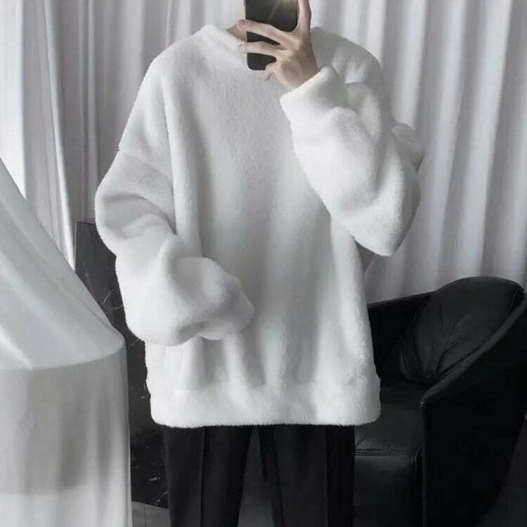 Soft Boy Oversized Teddy Sweatshirt - Y2K Fashion Essential