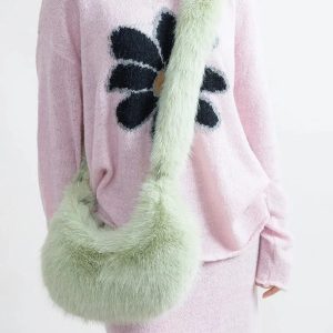 Soft Girl Fluffy Multifunctional Bag - Y2K Fashion Essential