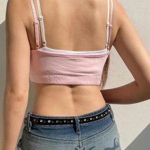 Soft Girl Layered Crop Top - Y2K Fashion Essential for Trendy Outfits